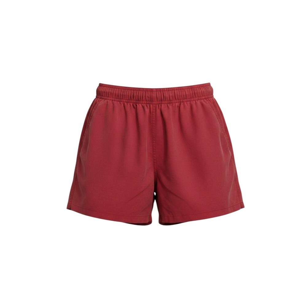 Commense Red Cotton/Linen Blend Shorts Linen Elastic Waist OA240401009 - Medium